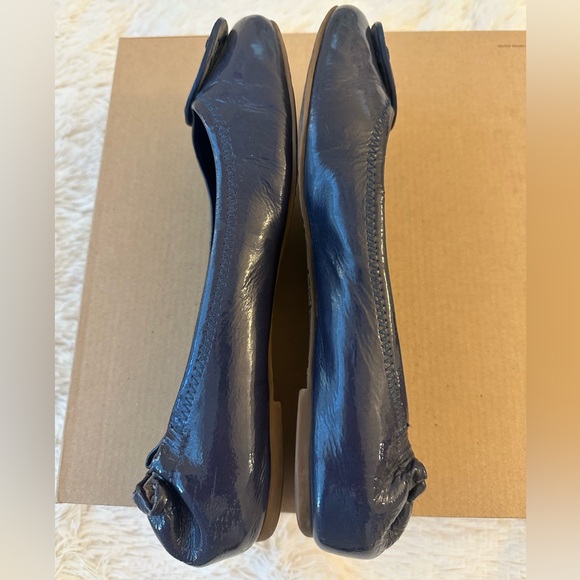 Tory Burch Reva Blue Leather Ballerina Flats Size: 9 - Picture 10 of 11
